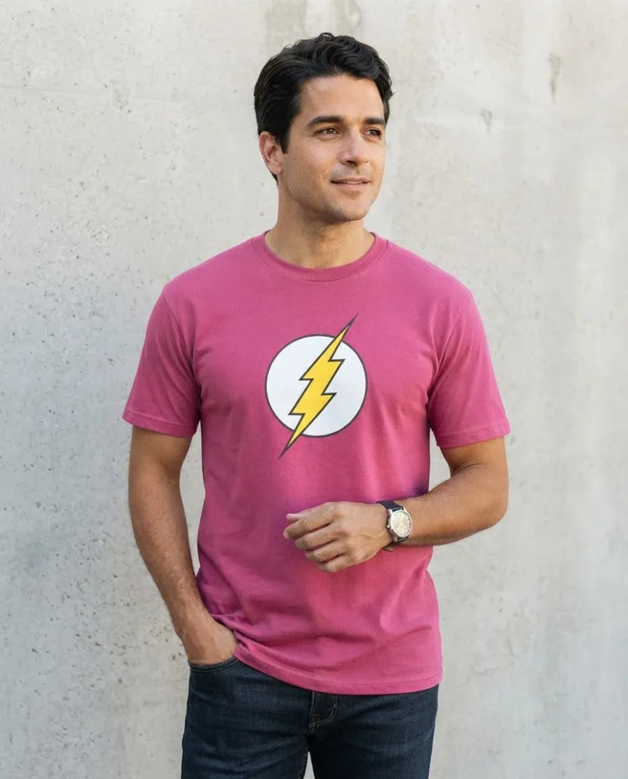 Camiseta Rosa Adulto Flash mlr