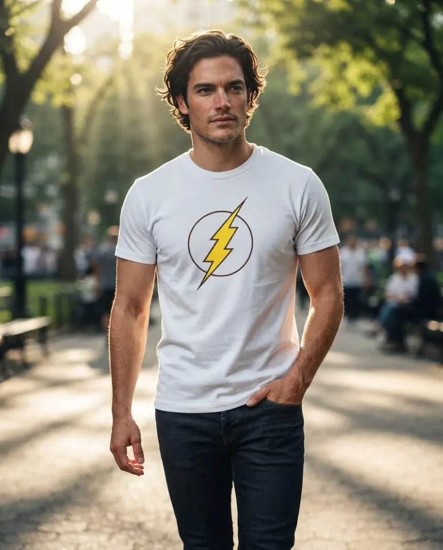 Camiseta Branca Adulto Flash mlc