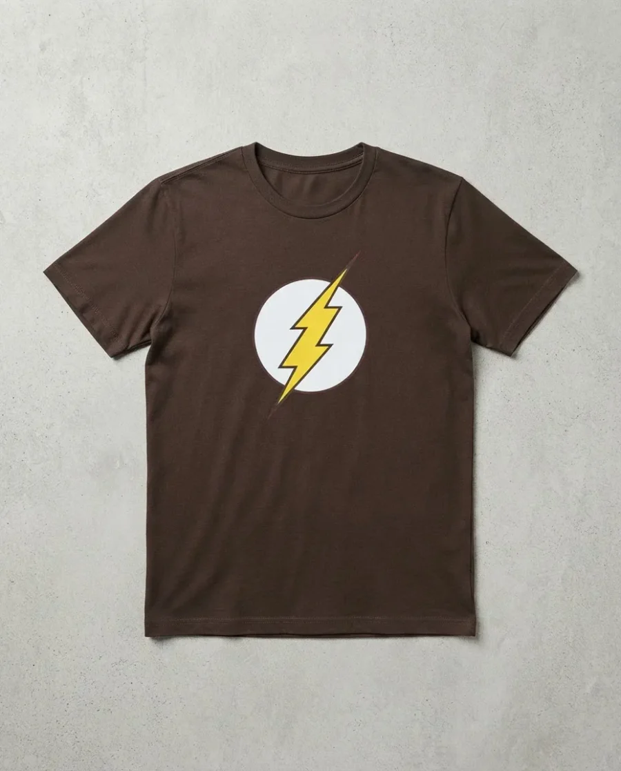 Camiseta Marrom Adulto Flash mlr