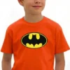 Camiseta Laranja Infantil Batman Heroi mlr