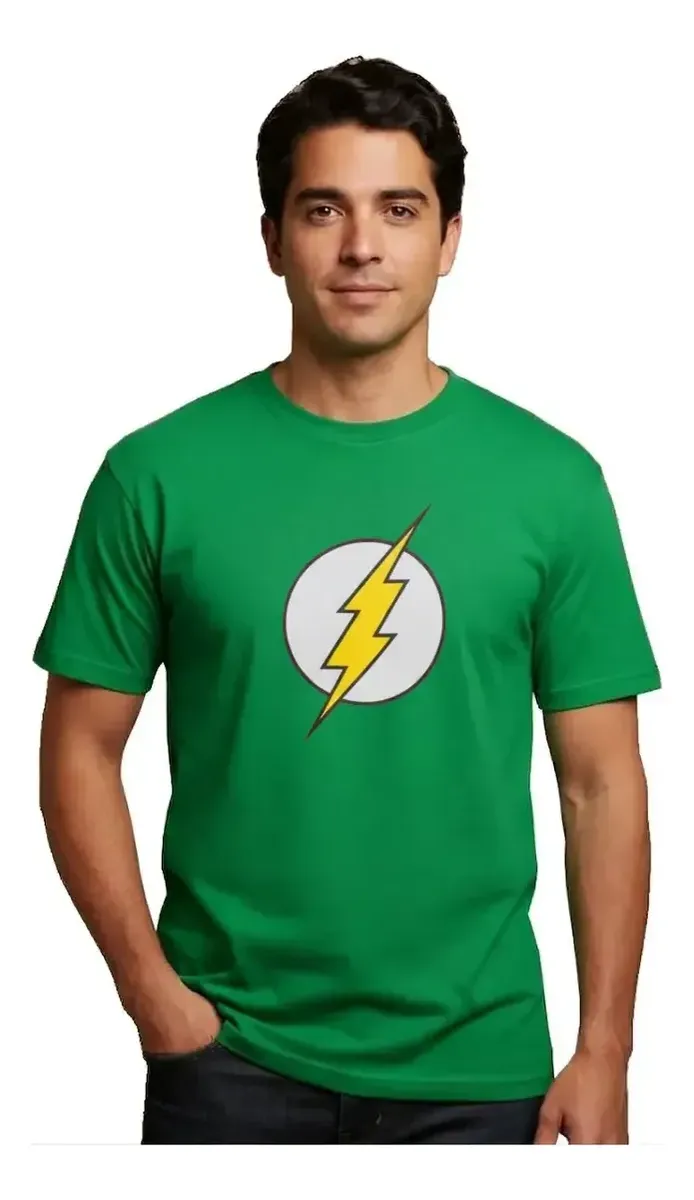Camiseta Verde Adulto Flash mlr