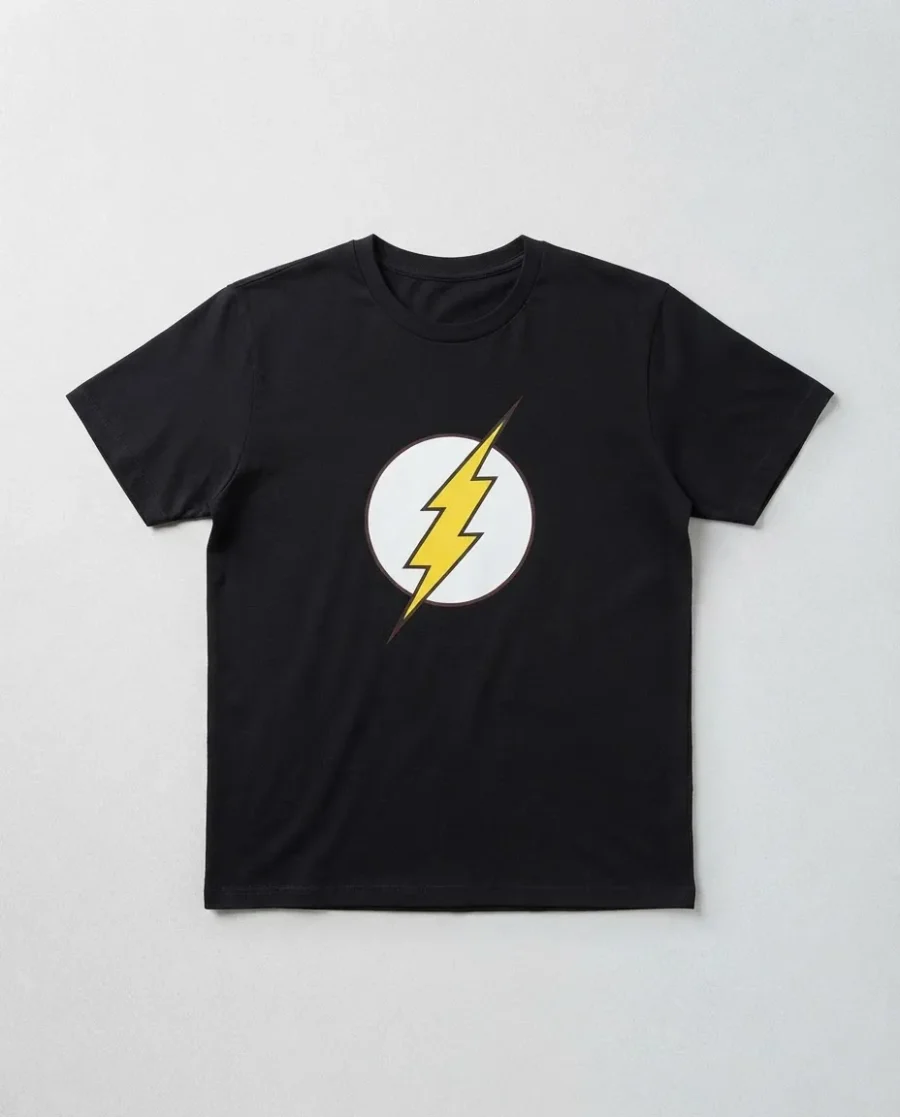 Camiseta Preta Adulto Flash mlr