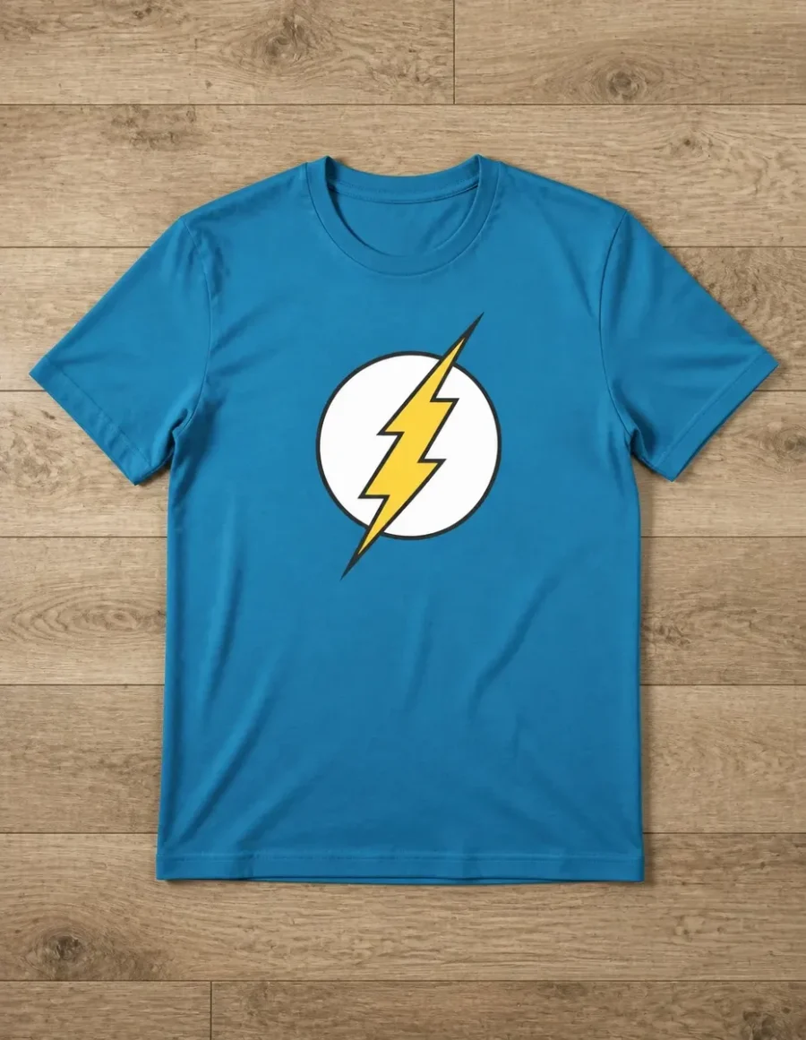 Camiseta Azul Turquesa Adulto Flash mlc