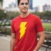Camiseta Vermelha Adulto Unissex Shazam mlc