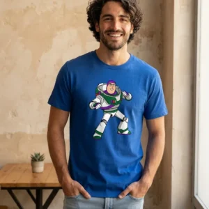 a Camiseta Azul Manga Curta Adulto Unissex Roxa Buzz Lightyear Toy Story mlc