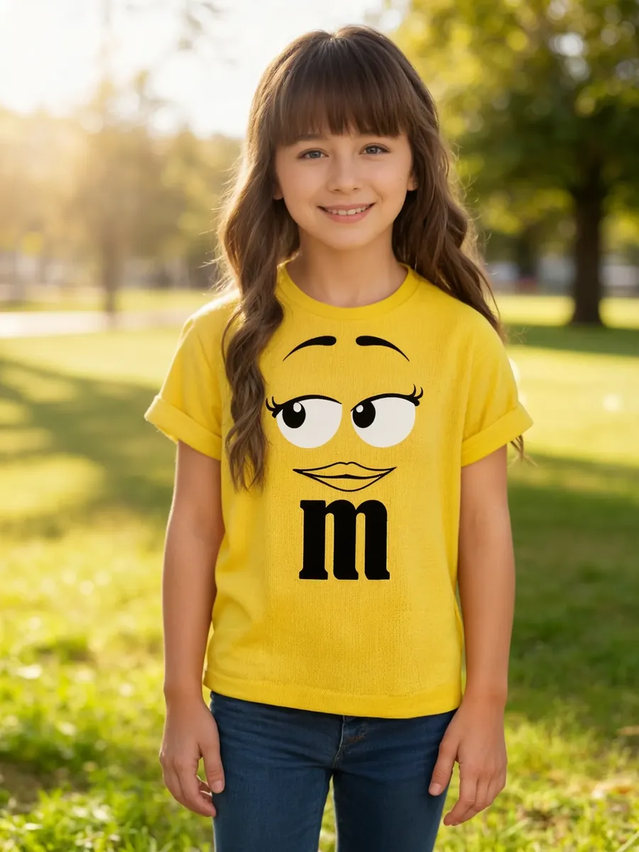 a Camiseta Amarela M&m Meninas ( Infantil ) Mod. 3 mlc