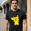 a Camiseta Preta Adulto Unissex Pokemon Pikachu mlc