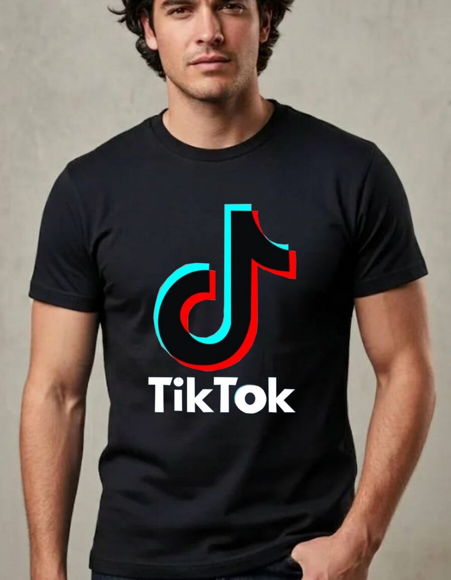 Camiseta Preta Adulto Unissex Tik Tok spe