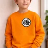 Moletom Laranja Algodão Flanelado Infantil Dragon Ball Goku Silk Screen mlc