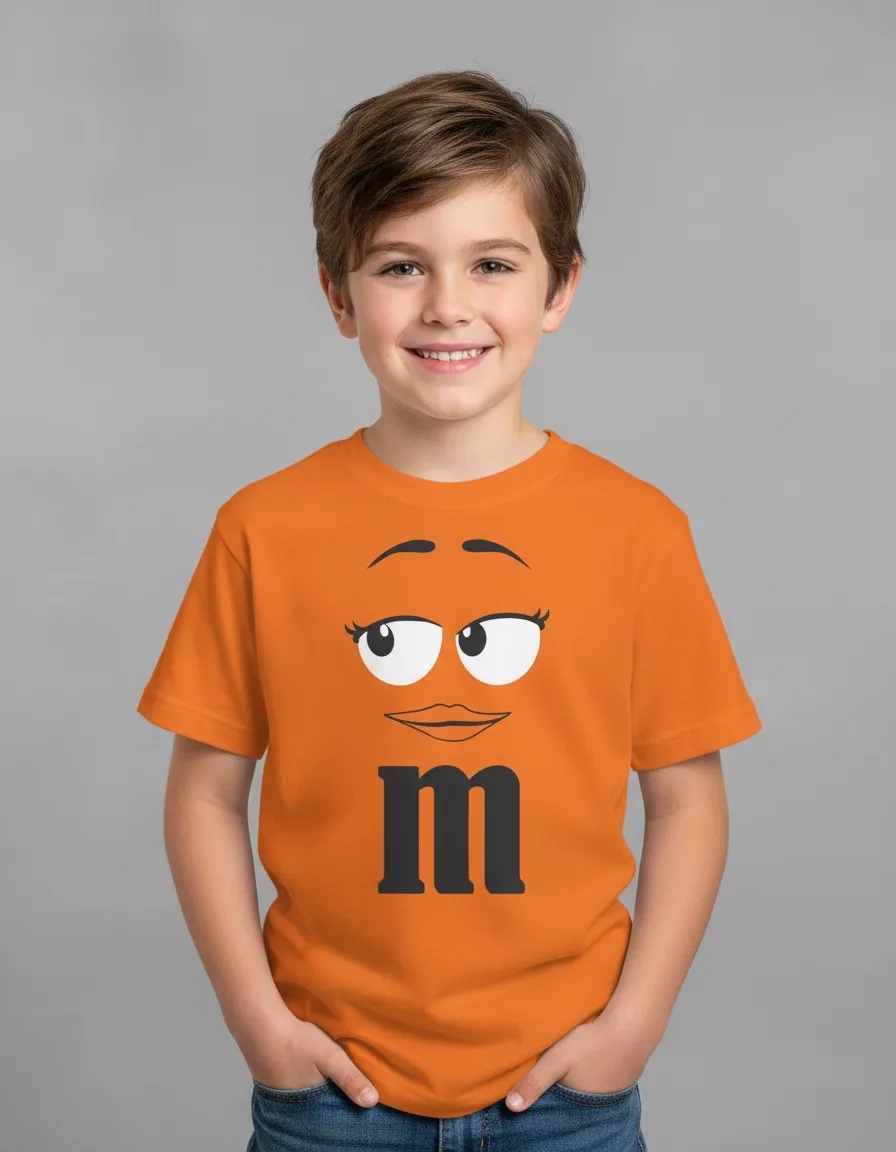 Camiseta Laranja M&m Infantil Mod. 3 mlr