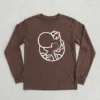Camiseta Marrom Manga Longa Unissex Infantil Verde Yoshi Mario Bros mlc