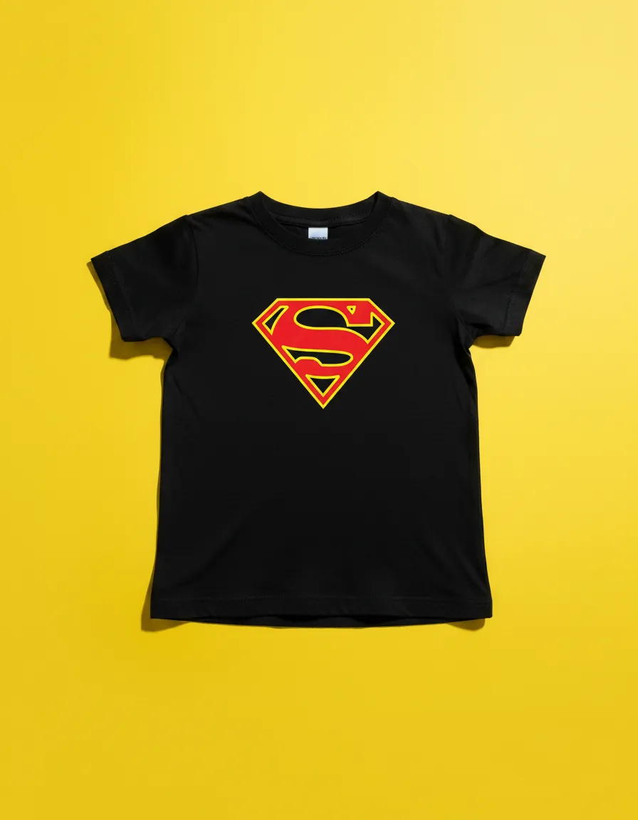 Camiseta Preta Baby Look Feminina Supergirl mlc