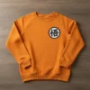 Moletom Laranja Algodão Flanelado Infantil Dragon Ball Goku Silk Screen mlc