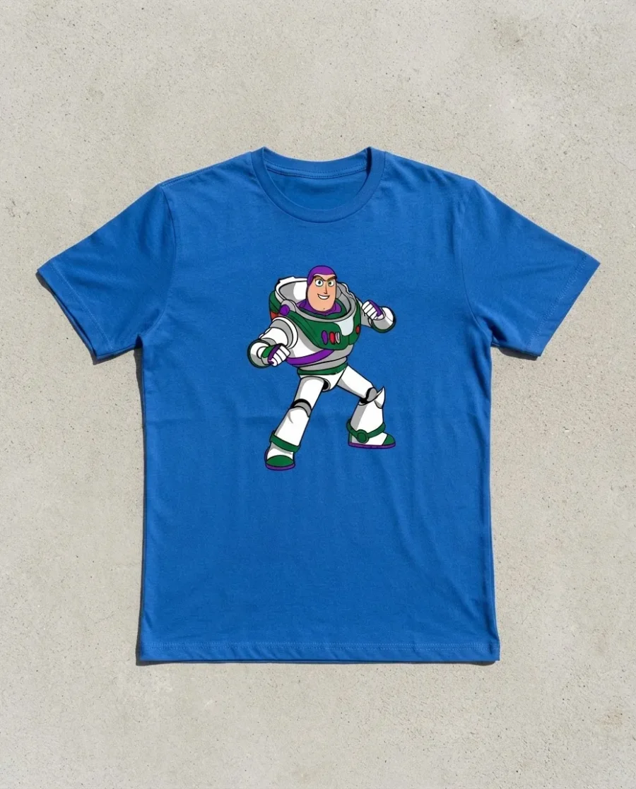 Camiseta Azul Manga Curta Adulto Unissex Roxa Buzz Lightyear Toy Story mlc