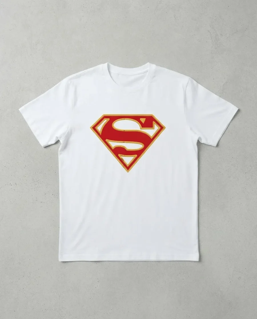 Camiseta Branca Baby Look Feminina Supergirl mlc