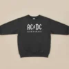 Moletom Algodão Flanelado Infantil Preto Ac Dc Silk Screen mlc