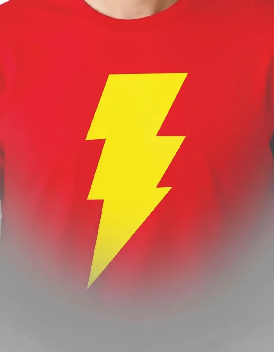 Camiseta Vermelha Adulto Unissex Shazam mlc
