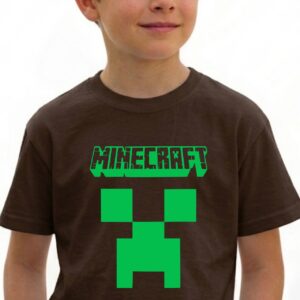 image1-3 Camiseta Marrom Infantil Minecraft Creeper mlc