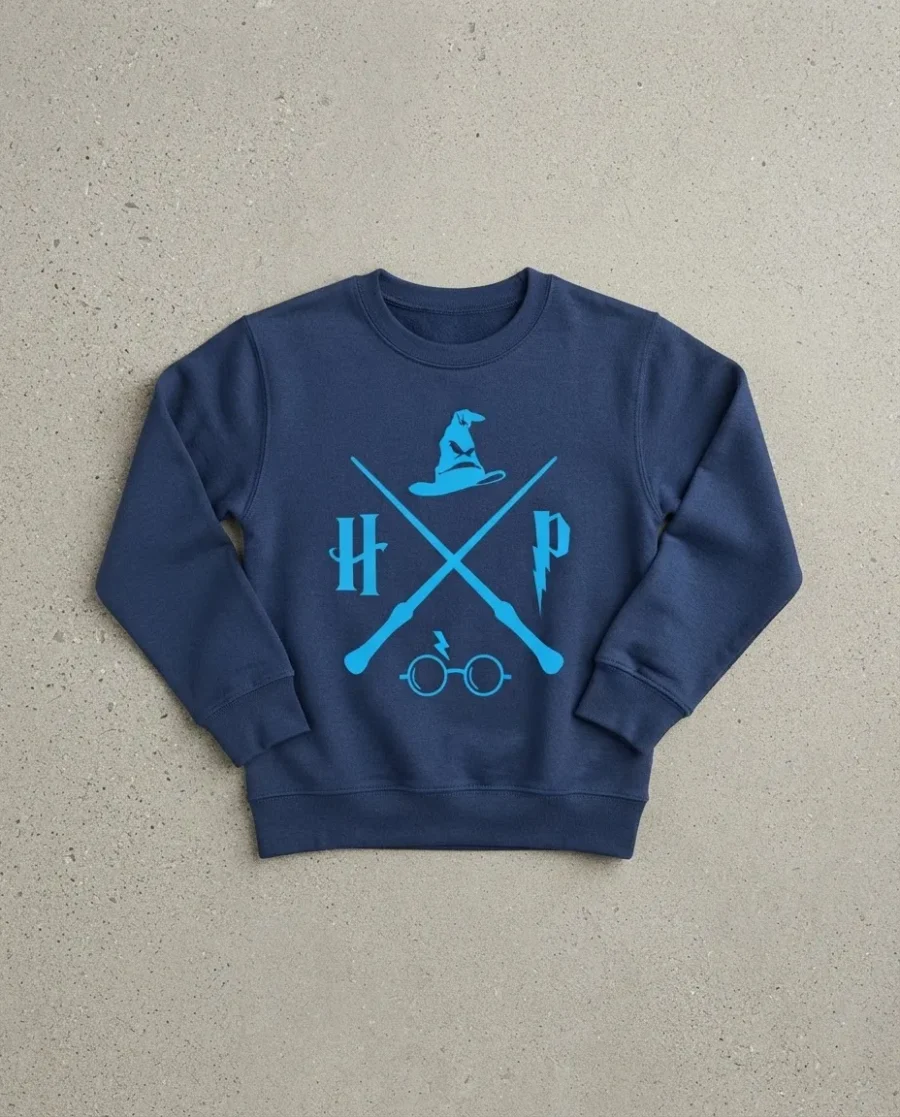 Moletom Azul Infantil Harry Potter Vermelho Estampado mlr