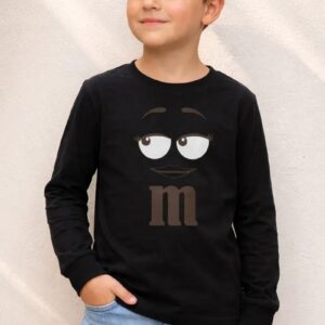 y Camiseta Manga Longa Preta Infantil M&ms 3 Silk Screen Hq mlr