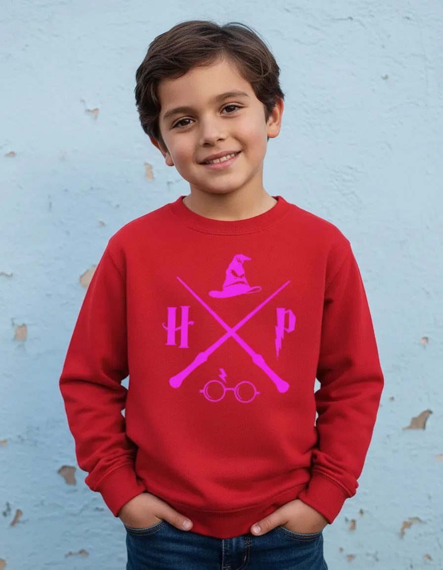 Moletom Vermelho Infantil Harry Potter Vermelho Estampado mlr