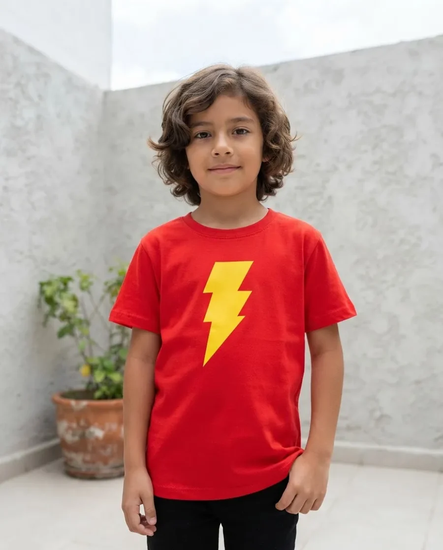 Camiseta Vermelha Shazam ( Infantil ) mlca