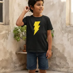 Camiseta Preta Shazam ( Infantil ) mlca
