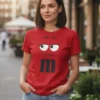 Camiseta Vermelha M&m ( Ad. Baby Look ) Mod. 3 mlca