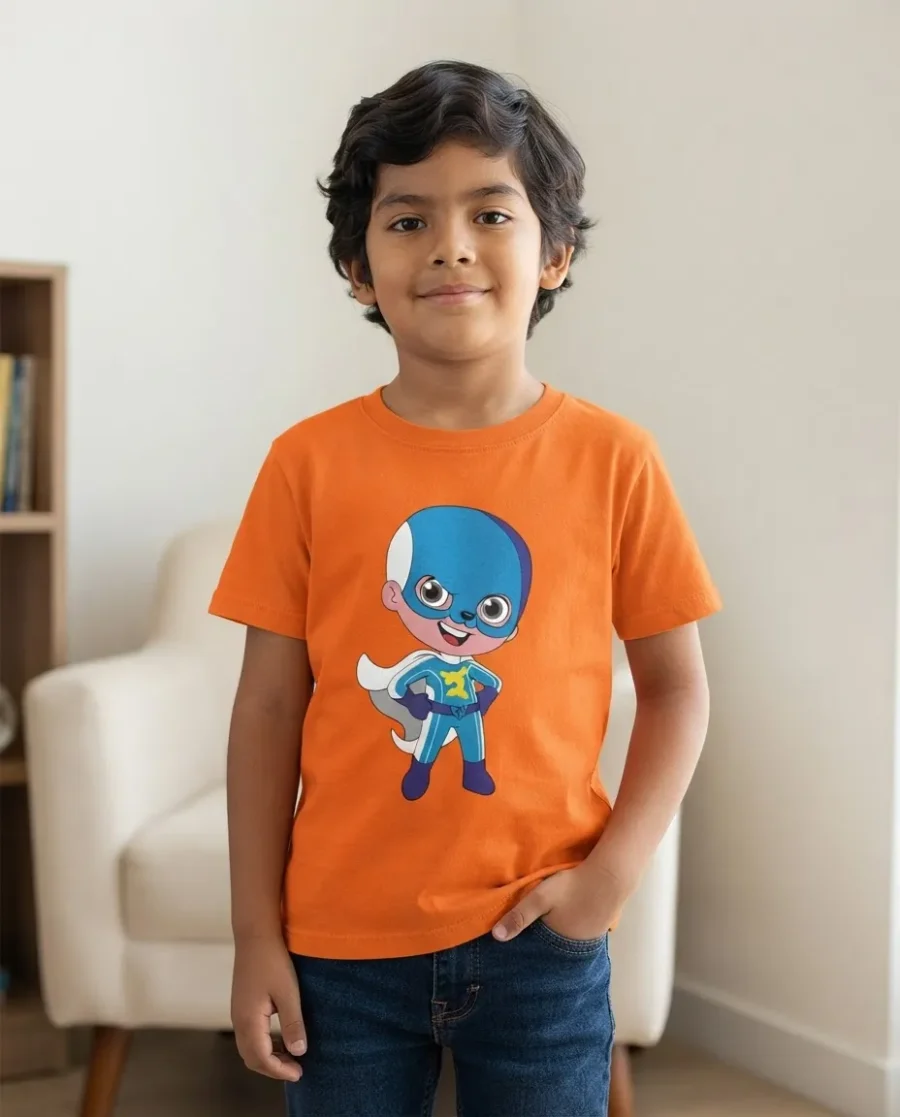 Camiseta Laranja Super Foca Aventureiros Lucas Neto ( Infantil) mlca