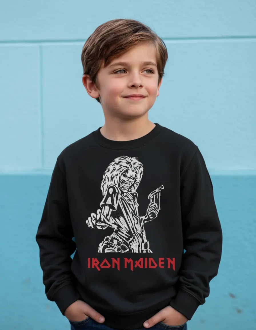 Moletom Flanelado Algodão Infantil Iron Maiden Silk Screen