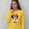 Camiseta Amarela Manga Comprida Baby Look Vermelha Minnie Mouse mlr
