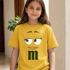 1 Camiseta Amarela Ss Infantil M&m Mod 3 mlc