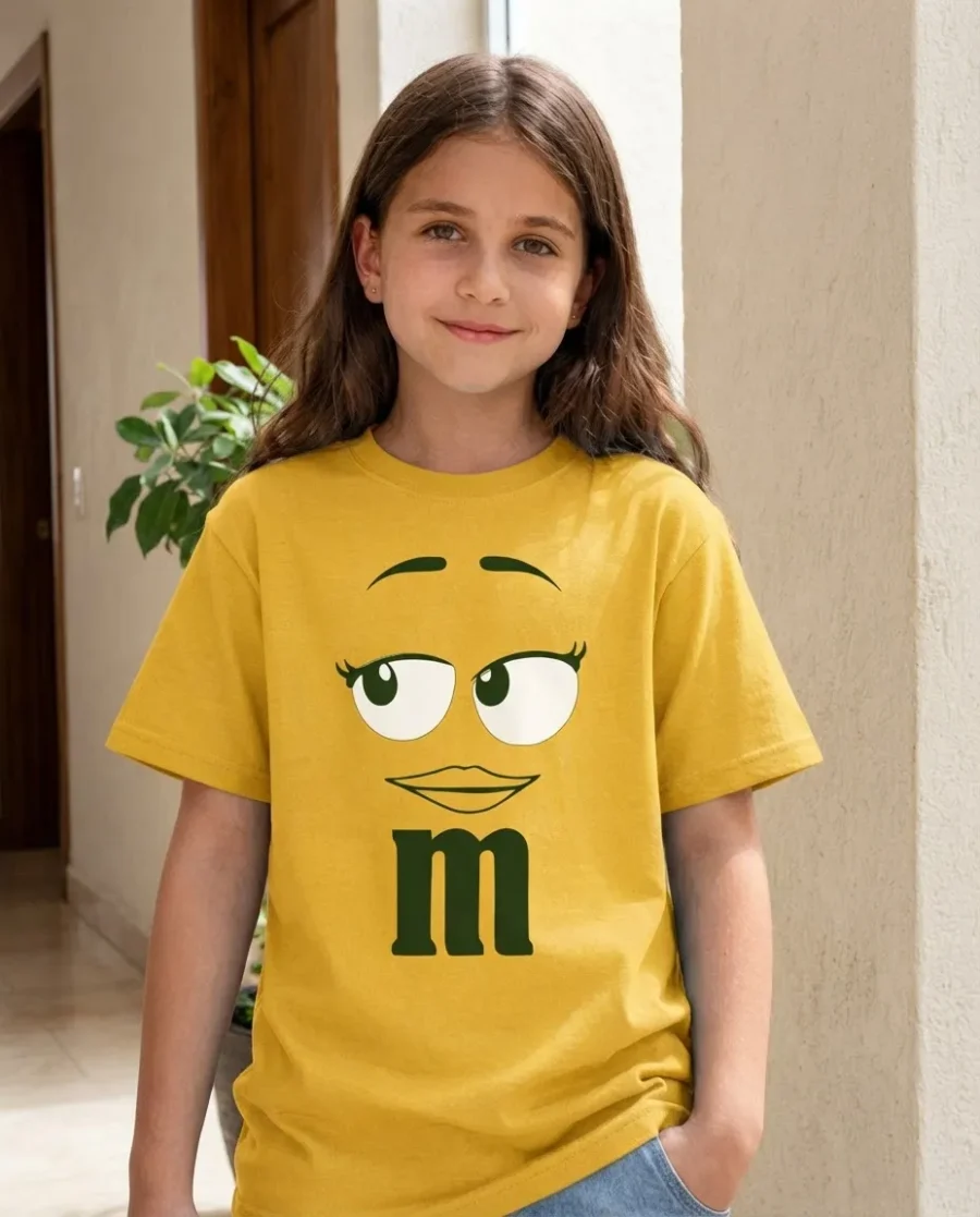 Camiseta Amarela Ss Infantil M&m Mod 3 mlr