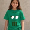 Camiseta Verde Ss Infantil M&m Mod 3 mlr