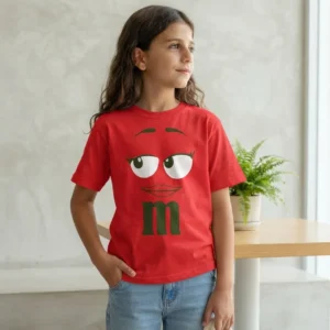 1 Camiseta Vermelha Ss Infantil M&m Mod 3 mlc