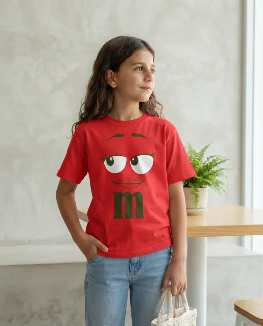 Camiseta Vermelha Ss Infantil M&m Mod 3 mlr