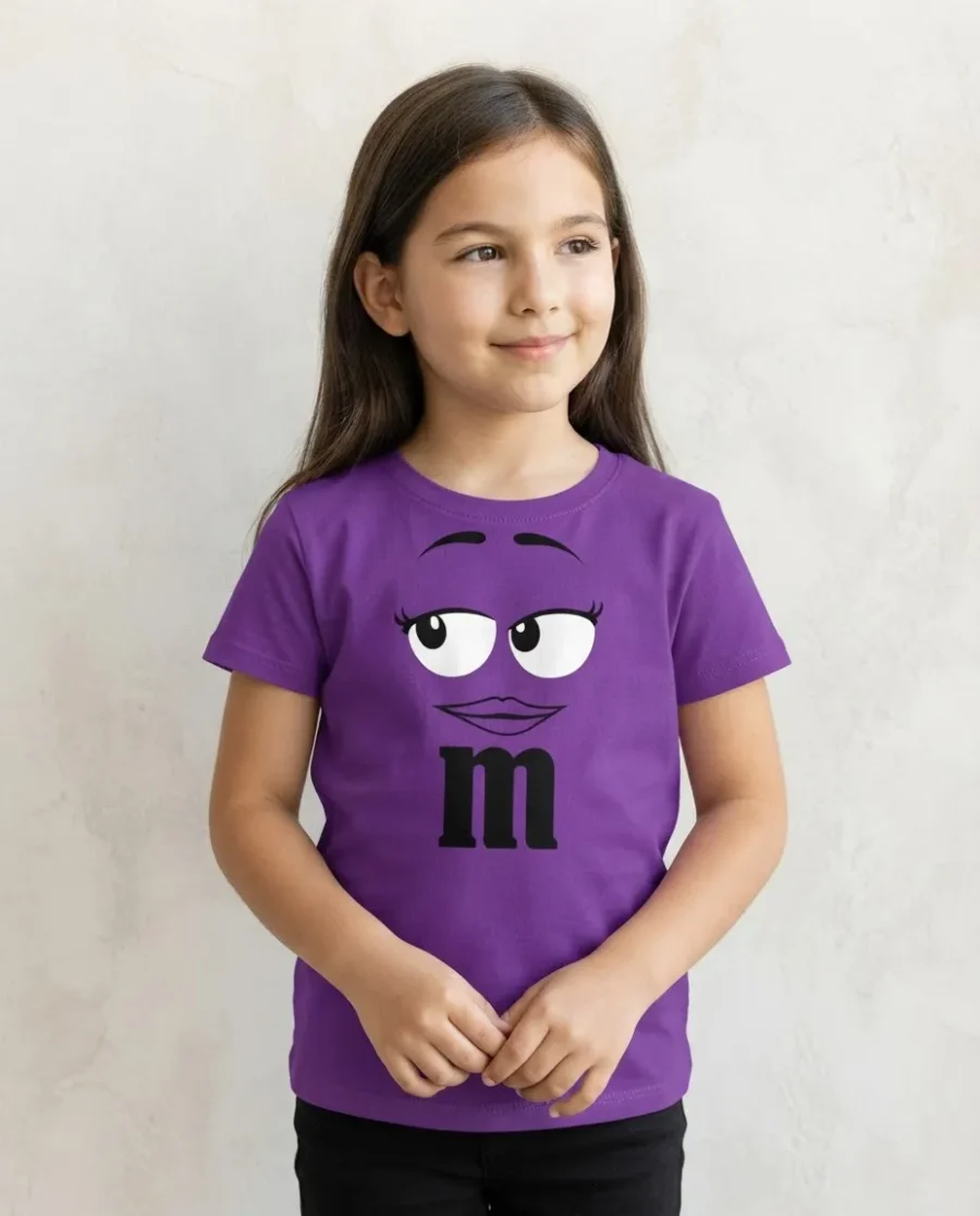 Camiseta Roxa Ss Infantil M&m Mod 3 mlca