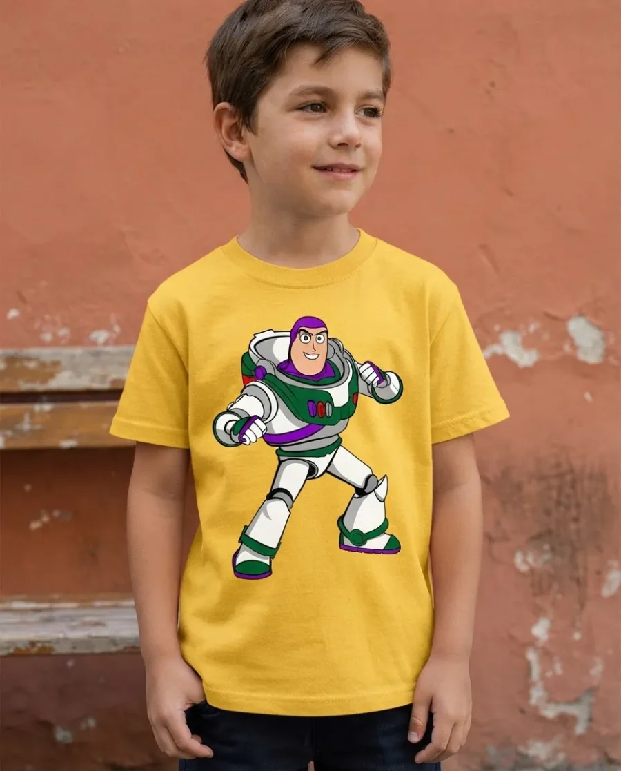 1 Camiseta Amarela Buzz Lightyear Infantil mlca