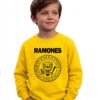 Moletom Amarelo Algodão Flanelado Preto Infantil Ramones Premium mlc