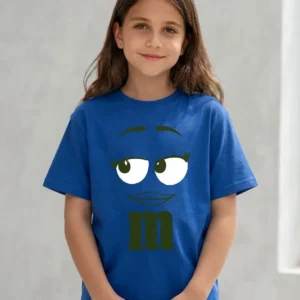 1 Camiseta Azul Ss Infantil M&m Mod 3 mlc