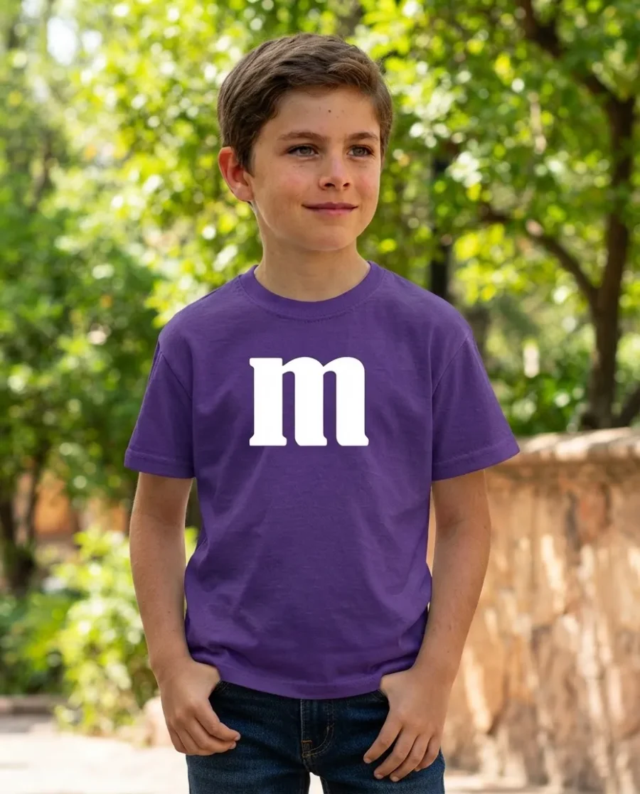 Camiseta Roxa Unissex Infantil M&m M