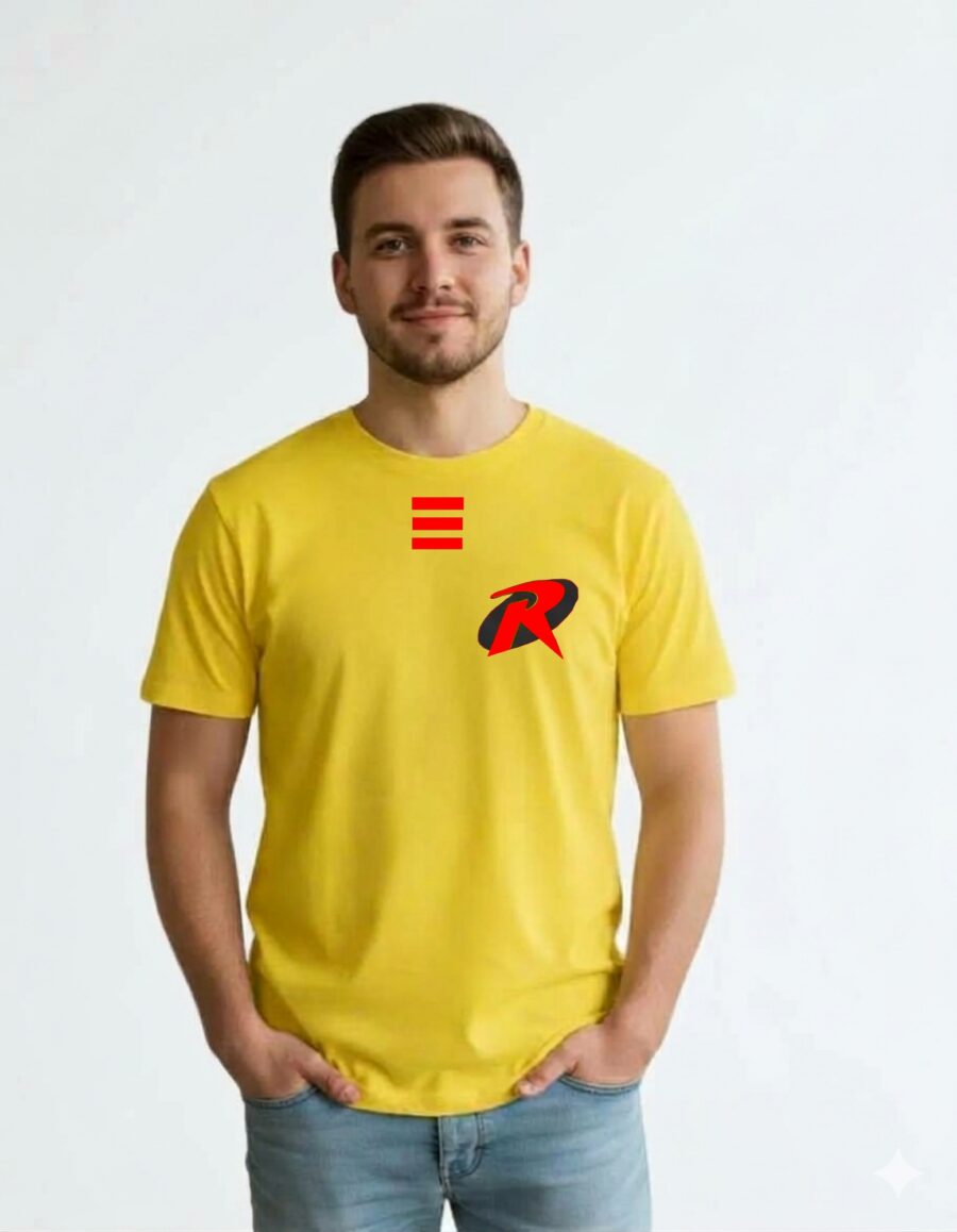 Camiseta Amarela Adulto Manga Curta Robin Tradicional mlca