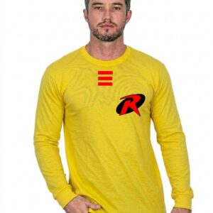 Camiseta Amarela Manga Longa Adulto Unissex Robin Super Herói DC spe
