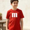 Camiseta Vermelha Unissex Infantil M&m M
