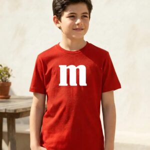 1 Camiseta Vermelha Unissex Infantil M&m M