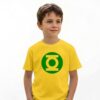 Camiseta Amarela Infantil Unissex Lanterna Green Super Herói mlr