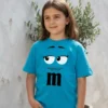 Camiseta Azul Turquesa Ss Infantil M&m Mod 3 mlr