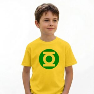 1 Camiseta Amarela Infantil Unissex Lanterna Green Super Herói mlr
