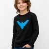 1 Camiseta Asa Noturna Infantil Manga Longa Silk Screen Premium