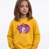 Moletom Amarelo Infantil Unissex Amy Rose Sonic Preto Gola Careca mlr